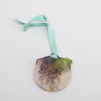 Picture of Daum 1998 Paté de Verre Glass 'Mistletoe' Christmas Ornament