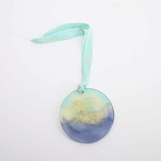 Picture of Daum 1999 Paté de Verre Glass 'Cupid with Bow' Christmas Ornament