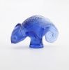Picture of Lalique Crystal 'Tai-Ta' Chameleon Figurine in Sapphire Blue