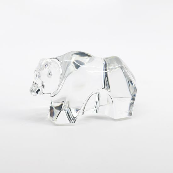 Picture of Baccarat France Crystal Chunky Block Style Bear Cub Figurine