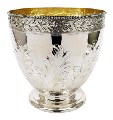 Picture of Antique German .800 Silver Magnum Champagne/Wine Cooler by D. Vollgold & Sohne, Berlin, Ca. 1850-1886