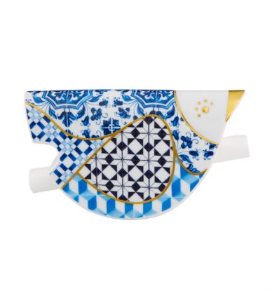 Picture of Vista Alegre Love Birds Scroll Holder - Cobalt  