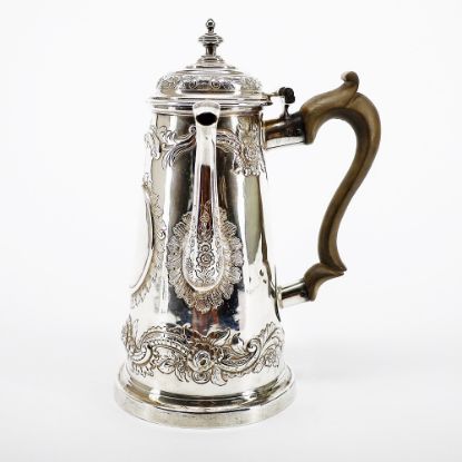 Picture of Antique 1784 English Sterling Silver Side Handled Chocolate Pot by William Cattell, London