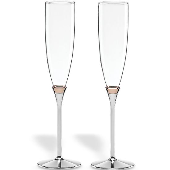Picture of Kate Spade Rosy Glow Crystal Toasting Champagne Flutes