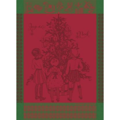 Picture of Garnier-Thiebaut 'Noel d'Enfance Houx' Childhood Christmas Kitchen Towel