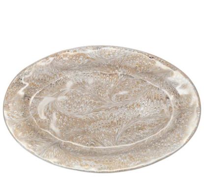 Picture of Juliska 'Firenze' Marbleized Medici Gold & Platinum Oval Serving Platter