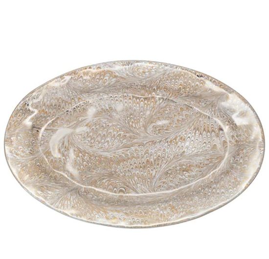 Picture of Juliska 'Firenze' Marbleized Medici Gold & Platinum Oval Serving Platter