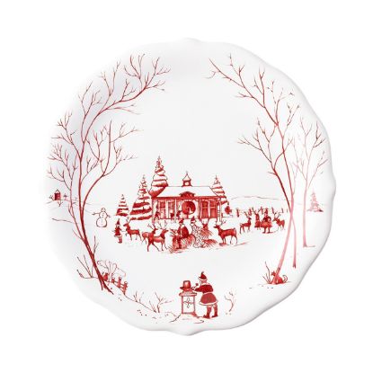 Picture of Juliska 'Country Estate, Winter Frolic' Party Plate with "Feeding the Reindeer at the Stable" Motif