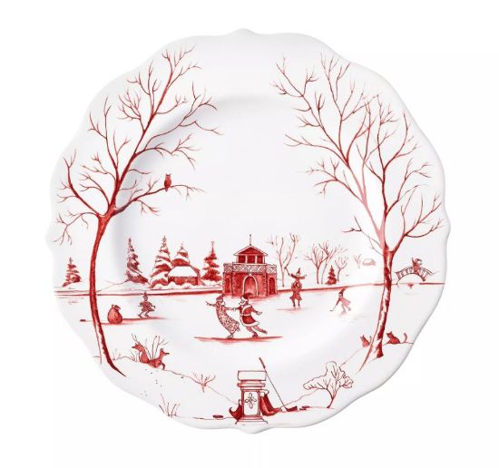 Picture of Juliska 'Country Estate, Winter Frolic' Party Plate with "Santa & Merry Ice Skating" Motif