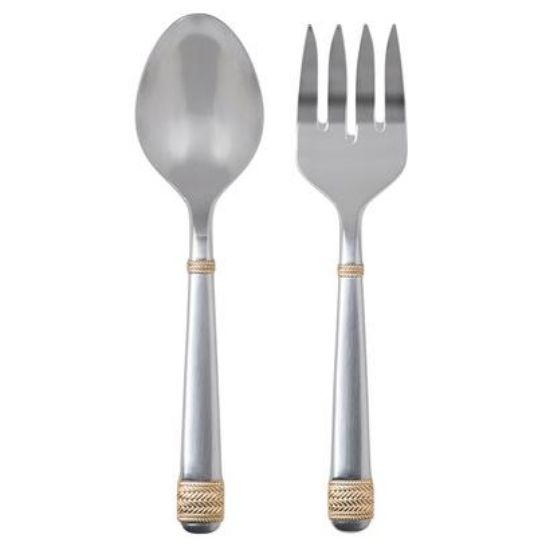 Picture of Juliska 'Le Panier Gold Accent' Stainless Steel 2-Piece Serving Fork & Spoon Set