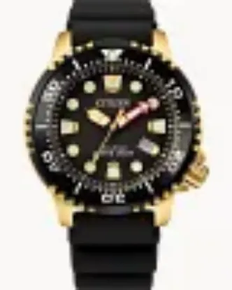 Picture of Promaster Dive Black and Gold with Polyurethane band by Citizen