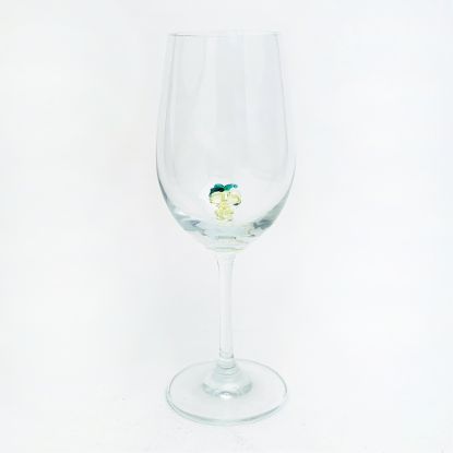 Picture of Vintage Murano Glass White Wine Glass with Figural Grape Bunch Inside Bowl