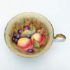 Picture of Vintage Aynsley Fruit 'Orchard' Teal Tea Cup & Saucer