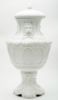 Picture of Vintage White Italian Ceramic Urn with Lion Head Details