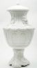 Picture of Vintage White Italian Ceramic Urn with Lion Head Details