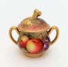 Picture of Vintage 1940 Royal Worcester 'Orchard' Miniature Teapot, Creamer & Sugar Bowl Set
