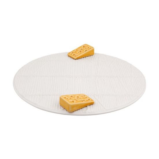Picture of Bordallo Pinheiro White Cheese Tray with Cheese