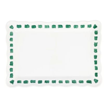 Picture of VIETRI 'Lisbon' Green Stitch Rectangular Platter