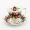 Picture of Vintage Royal Albert Garland Series 'Radiance' Purple Floral Tea Cup & Saucer, Gainsborough Shape