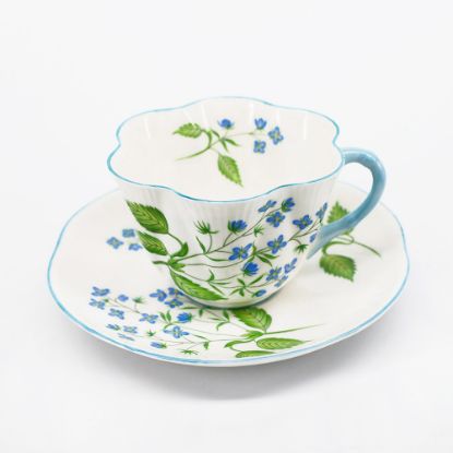 Picture of Vintage Shelley English Bone China 'American Brooklime' Tea Cup & Saucer in the Dainty Shape