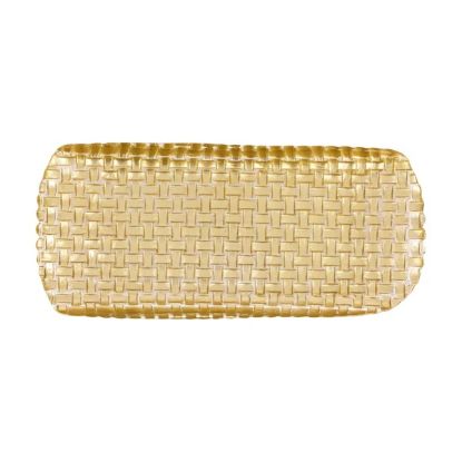 Picture of VIETRI 'Rufolo Gold' Large Rectangular Basketweave Tray 