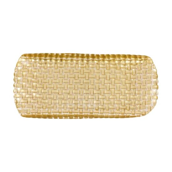 Picture of VIETRI 'Rufolo Gold' Large Rectangular Basketweave Tray 