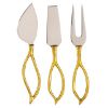 Picture of 3-Piece Golden Leaf Handled Cheese Server Set