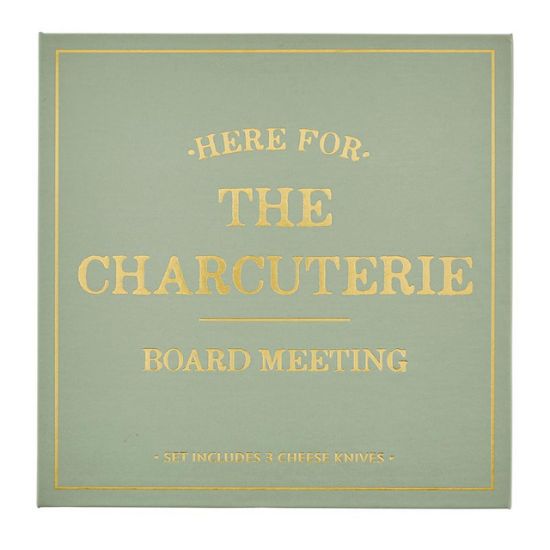 Picture of Faux Book 'I'm Here for the Charcuterie Board Meeting' 3-Piece Serving Set