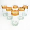 Picture of Vintage Mid Century Set of 6 Highball Glasses with Textured Gold Bands