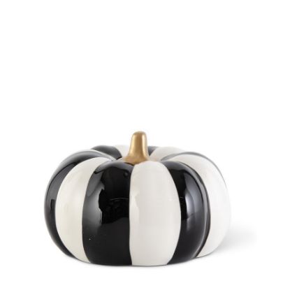 Picture of K&K Interiors 4.75" Black & White Ceramic Pumpkin