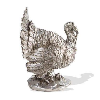 Picture of K&K Interiors 10" Silver Plated Standing Turkey