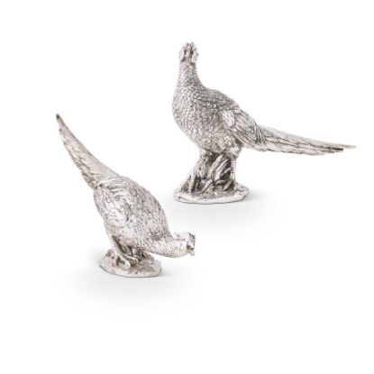 Picture of K&K Interiors Silver Resin Pheasants