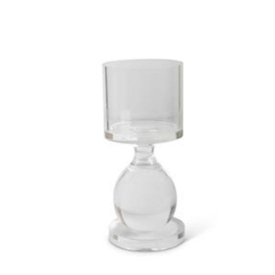 Picture of K&K Interiors Medium Single Ball Glass Pillar Candle Holder
