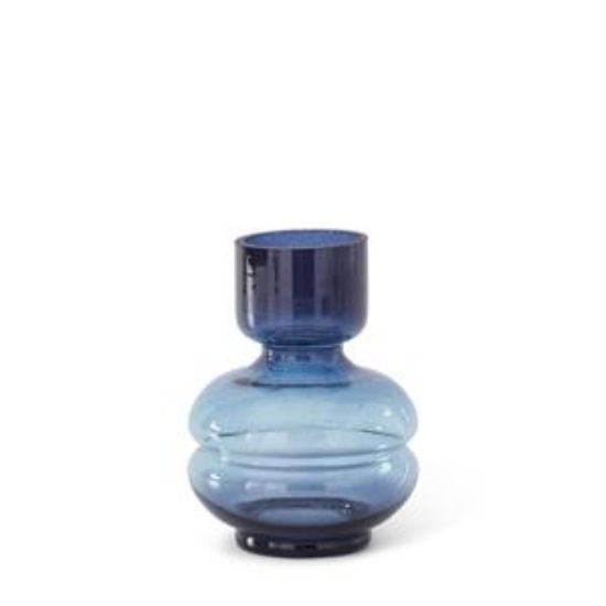 Picture of K&K Interiors 6" Two-Tone Blue Glass Vase