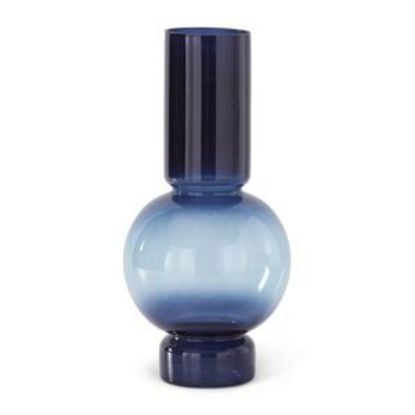 Picture of K&K Interiors 14" Two-Tone Blue Glass Vase