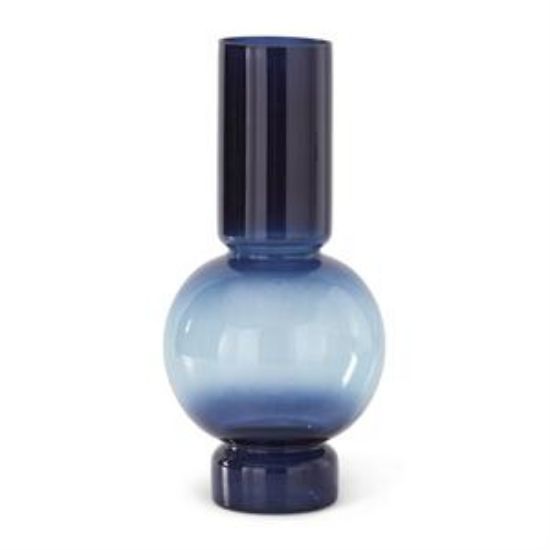 Picture of K&K Interiors 14" Two-Tone Blue Glass Vase