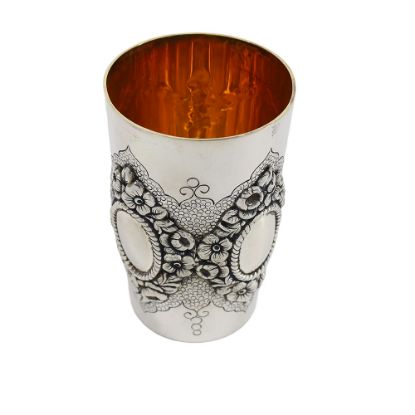Picture of Topazio Sterling Silver Kiddush Cup with Repousse Floral Motif
