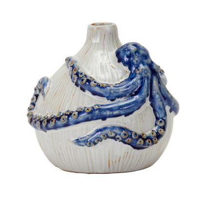 Picture of Continental Home Cream & Blue Octopus Vase