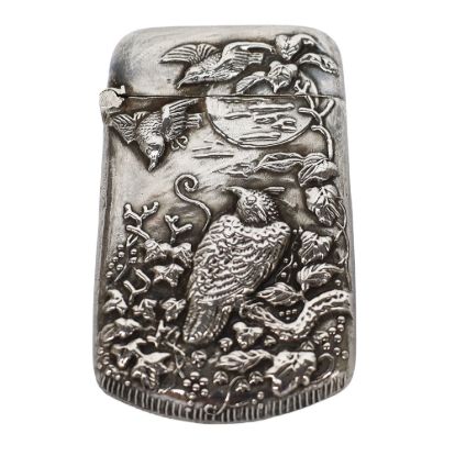 Picture of Antique Audubon Inspired Aesthetic Movement Sterling Silver Match Safe