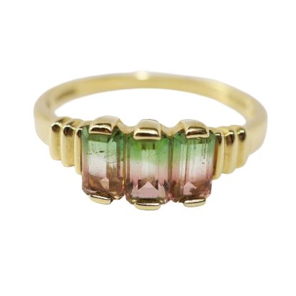 Picture of 14k Yellow Gold Bi-colored Tourmaline Ring