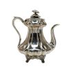 Picture of Antique 1827 English Sterling Silver Coffee Pot with Flower Finial & Shell & Flower Feet by Waterhouse & Son, Birmingham