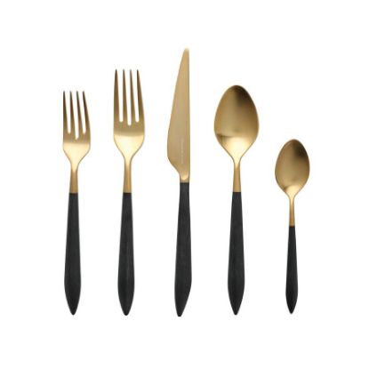 Picture of Vietri Ares Oro Black 5-Piece Place Setting