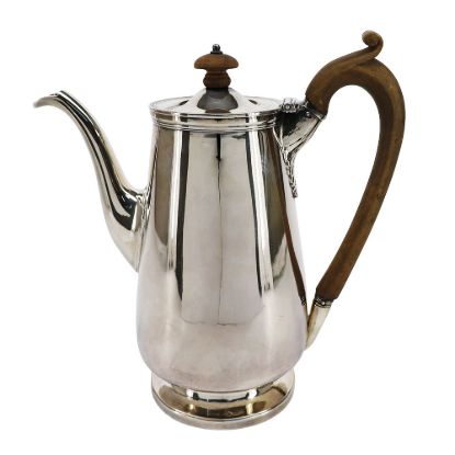 Picture of Antique 1813 London, England Sterling Silver Coffee Pot with Wood Handle