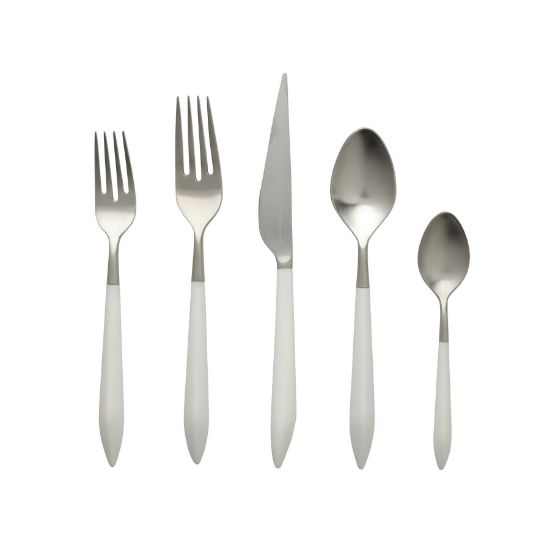 Picture of Vietri Ares Argento White 5-Piece Place Setting
