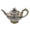 Picture of Antique 1840 English Sterling Silver Teapot with Flower Finial by John James Keith, London