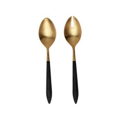 Picture of Vietri Ares Oro Black 2-Piece Salad Server Set