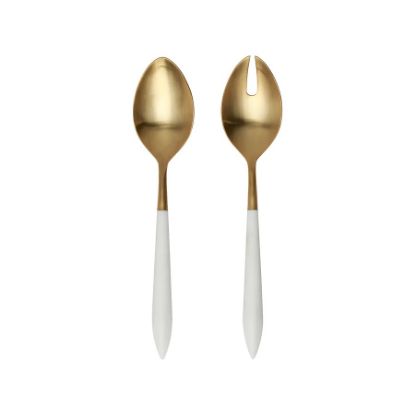 Picture of Vietri Ares Oro White 2-Piece Salad Server Set