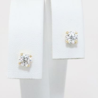 Picture of 14k Yellow Gold Diamond Solitaire Studs 