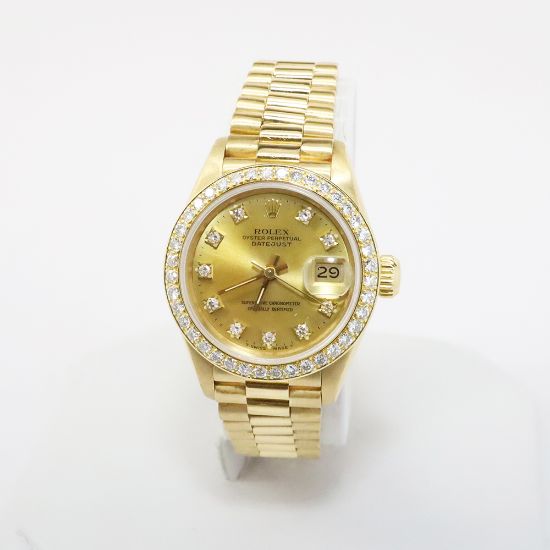 Picture of 18k Yellow Gold Lady's Date Just Rolex Watch 