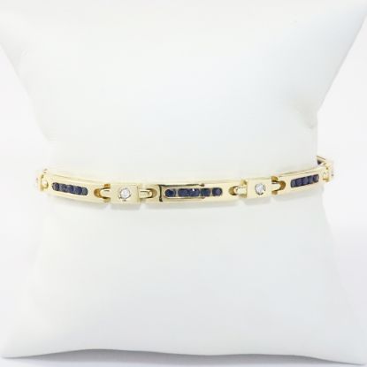 Picture of 14k Yellow Gold Sapphire & Diamond Bracelet 